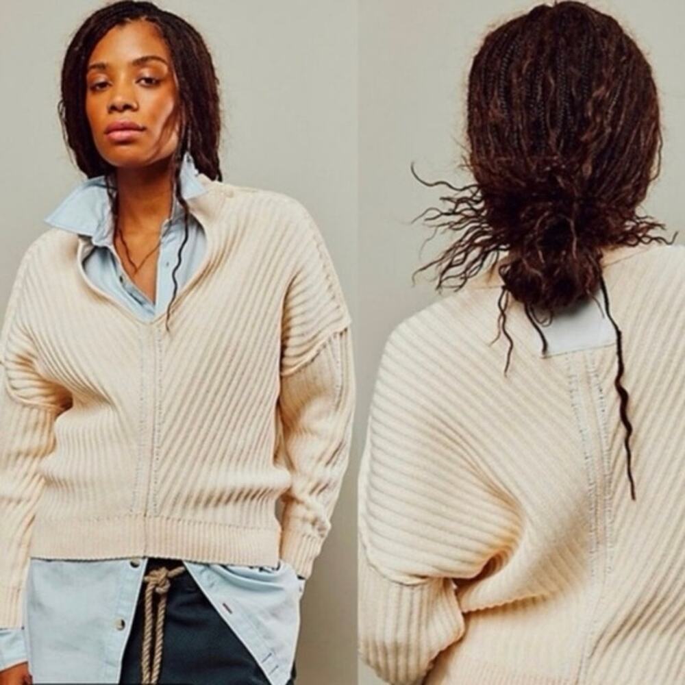 Free People We The Free Freeway V-Neck Sweater L